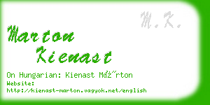 marton kienast business card